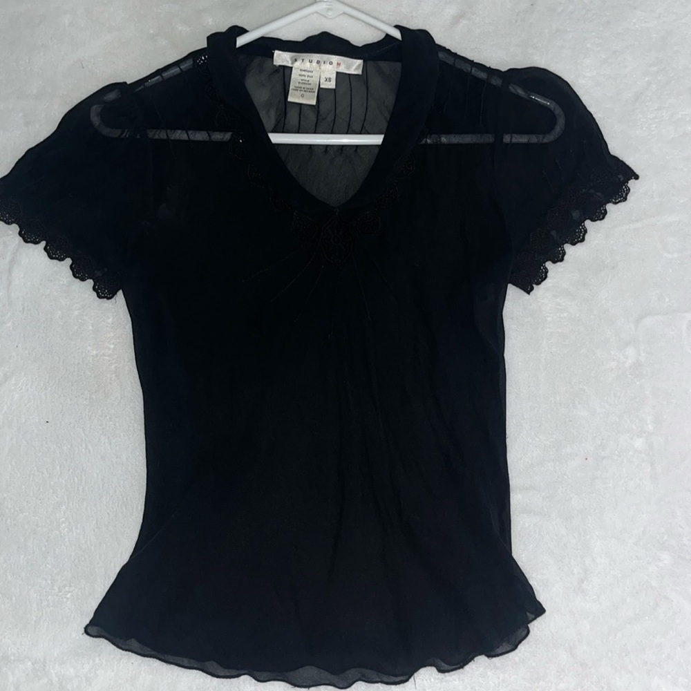 Black sheer top